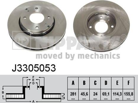 Nipparts J3305053 - Тормозной диск avtokuzovplus.com.ua