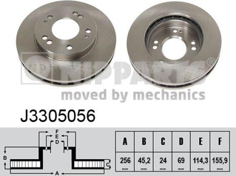 Nipparts J3305056 - Тормозной диск autodnr.net