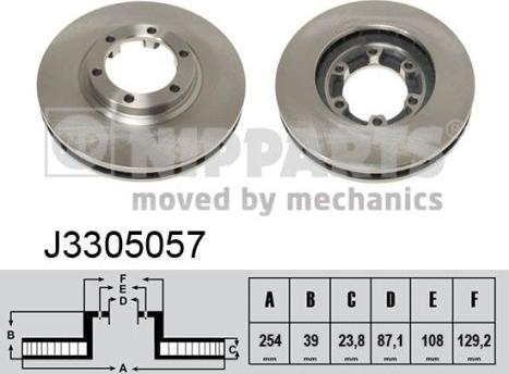 Nipparts J3305057 - Гальмівний диск autocars.com.ua