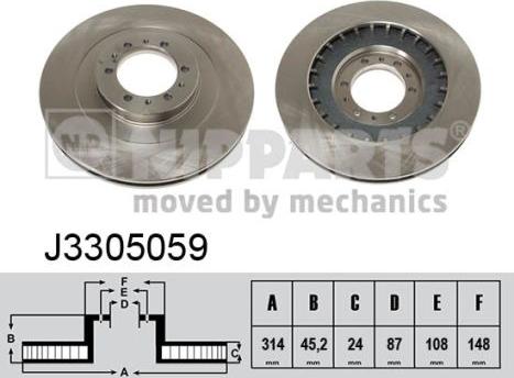 Nipparts J3305059 - Тормозной диск avtokuzovplus.com.ua