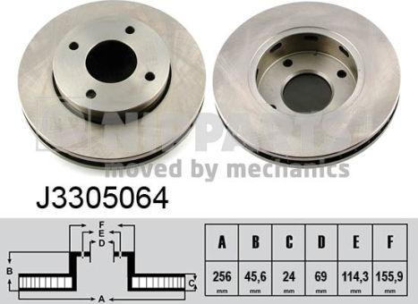 Nipparts J3305064 - Гальмівний диск autocars.com.ua