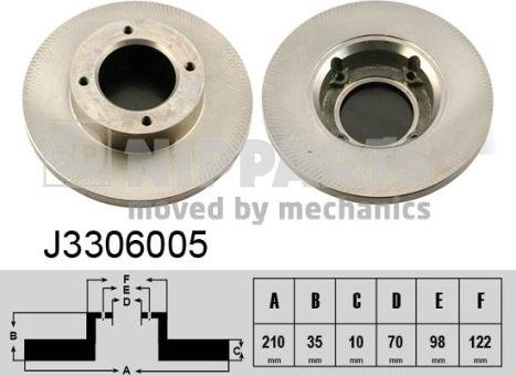 Nipparts J3306005 - Гальмівний диск autocars.com.ua