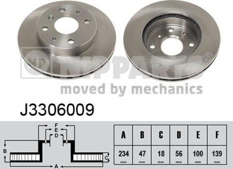 Nipparts J3306009 - Гальмівний диск autocars.com.ua