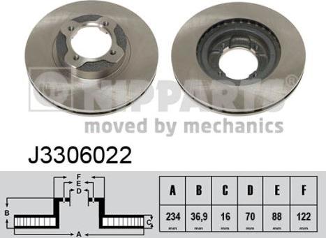 Nipparts J3306022 - Гальмівний диск autocars.com.ua