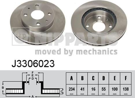 Nipparts J3306023 - Гальмівний диск autocars.com.ua