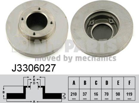 Nipparts J3306027 - Гальмівний диск autocars.com.ua