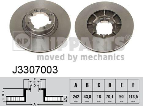 Nipparts J3307003 - Тормозной диск avtokuzovplus.com.ua