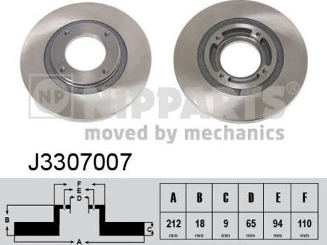 Nipparts J3307007 - Гальмівний диск autocars.com.ua