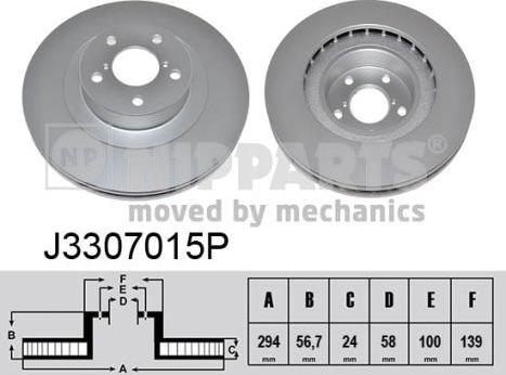 Nipparts J3307015P - Гальмівний диск autocars.com.ua