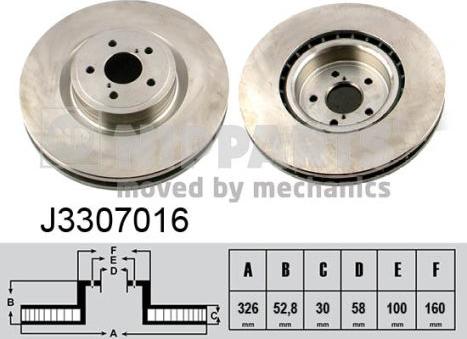 Nipparts J3307016 - Гальмівний диск autocars.com.ua