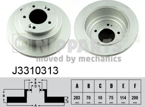 Nipparts J3310313 - Тормозной диск avtokuzovplus.com.ua