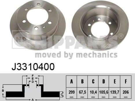 Nipparts J3310400 - Тормозной диск autodnr.net