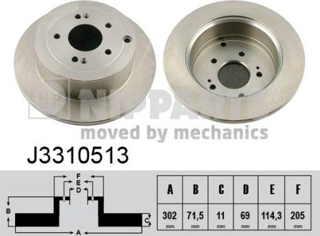 Nipparts J3310513 - Гальмівний диск autocars.com.ua