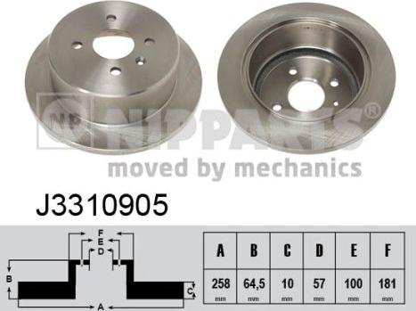 Nipparts J3310905 - Тормозной диск avtokuzovplus.com.ua