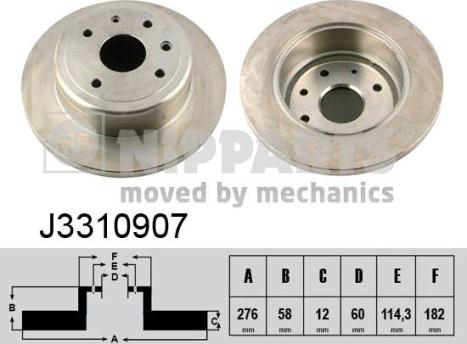 Nipparts J3310907 - Тормозной диск avtokuzovplus.com.ua