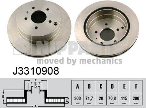 Nipparts J3310908 - Гальмівний диск autocars.com.ua