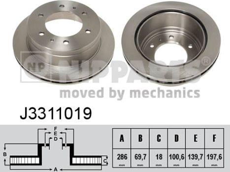 Nipparts J3311019 - Тормозной диск avtokuzovplus.com.ua