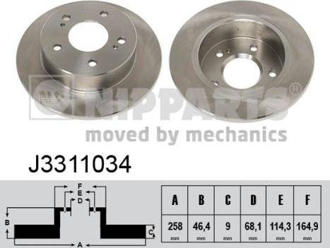 Nipparts J3311034 - Тормозной диск avtokuzovplus.com.ua