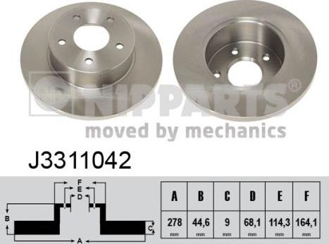 Nipparts J3311042 - Тормозной диск avtokuzovplus.com.ua