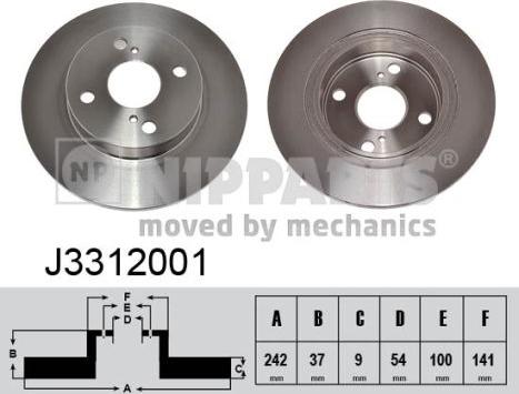 Nipparts J3312001 - Тормозной диск avtokuzovplus.com.ua