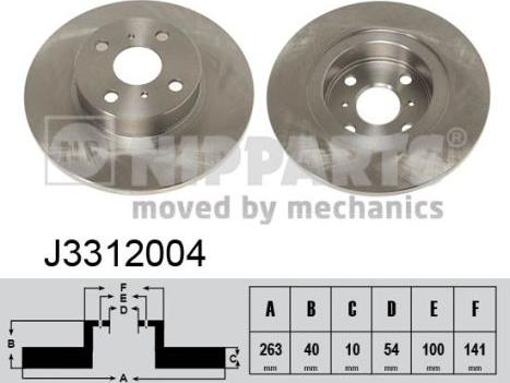 Nipparts J3312004 - Тормозной диск avtokuzovplus.com.ua