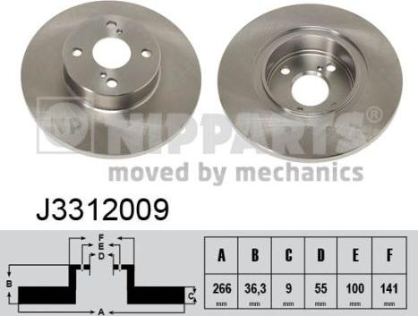 Nipparts J3312009 - Тормозной диск avtokuzovplus.com.ua