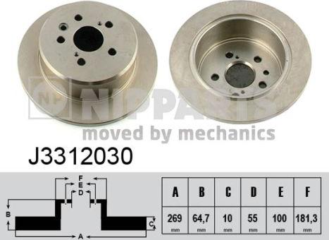 Nipparts J3312030 - Тормозной диск avtokuzovplus.com.ua