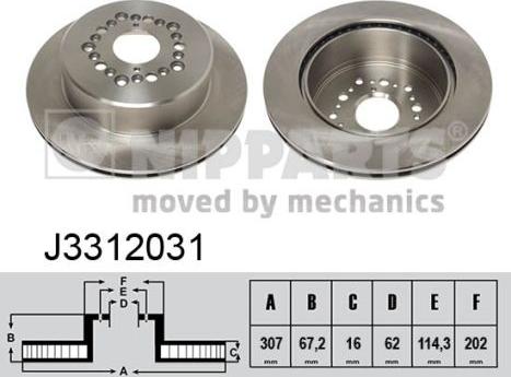 Nipparts J3312031 - Тормозной диск avtokuzovplus.com.ua