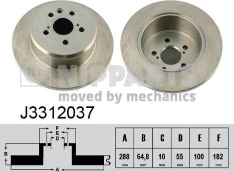 Nipparts J3312037 - Гальмівний диск autocars.com.ua