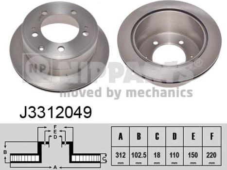 Nipparts J3312049 - Тормозной диск autodnr.net