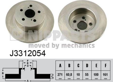 Nipparts J3312054 - Тормозной диск avtokuzovplus.com.ua