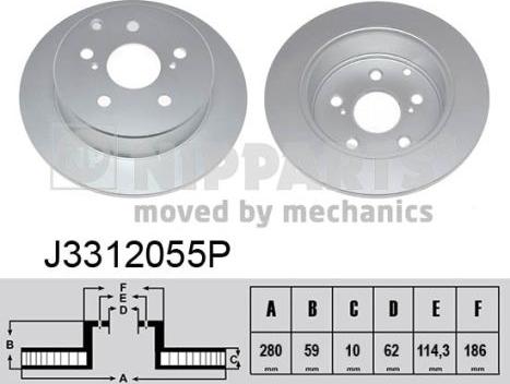 Nipparts J3312055P - Тормозной диск avtokuzovplus.com.ua