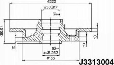 Nipparts J3313004 - Тормозной диск avtokuzovplus.com.ua