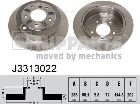 Nipparts J3313022 - Гальмівний диск autocars.com.ua