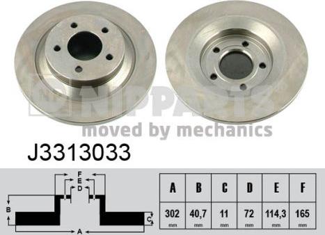 Nipparts J3313033 - Гальмівний диск autocars.com.ua