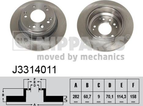 Nipparts J3314011 - Тормозной диск avtokuzovplus.com.ua