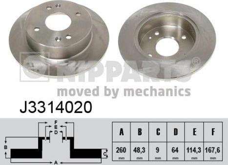 Nipparts J3314020 - Тормозной диск avtokuzovplus.com.ua