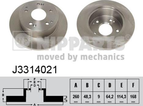 Nipparts J3314021 - Тормозной диск avtokuzovplus.com.ua