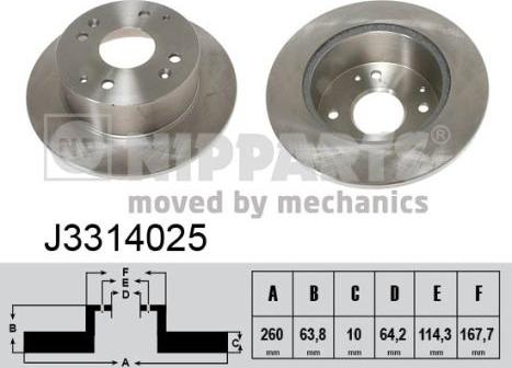 Nipparts J3314025 - Тормозной диск avtokuzovplus.com.ua