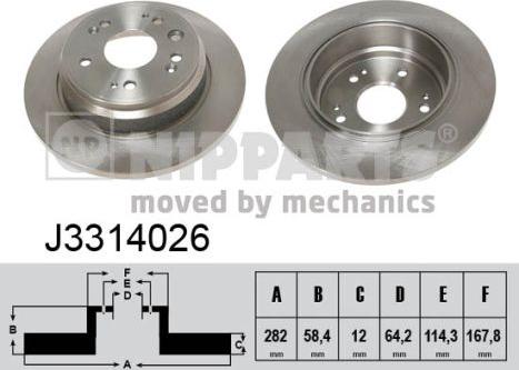 Nipparts J3314026 - Тормозной диск avtokuzovplus.com.ua