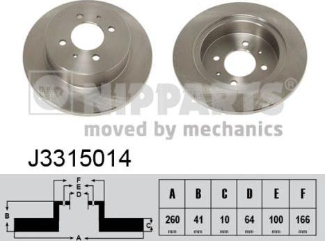 Nipparts J3315014 - Тормозной диск avtokuzovplus.com.ua