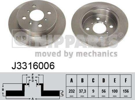 Nipparts J3316006 - Гальмівний диск autocars.com.ua