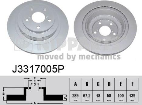 Nipparts J3317005P - Гальмівний диск autocars.com.ua