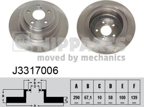 Nipparts J3317006 - Гальмівний диск autocars.com.ua