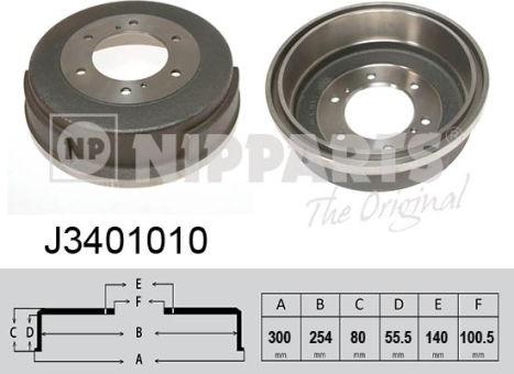 Nipparts J3401010 - Гальмівний барабан autocars.com.ua