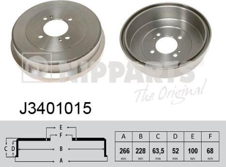 Nipparts J3401015 - Гальмівний барабан autocars.com.ua