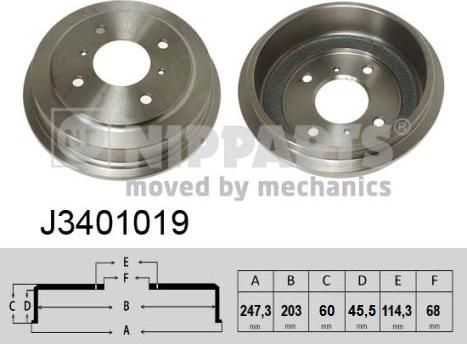Nipparts J3401019 - Гальмівний барабан autocars.com.ua