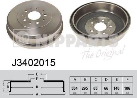 Nipparts J3402015 - Гальмівний барабан autocars.com.ua