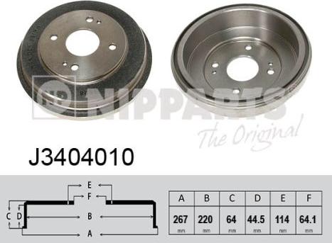 Nipparts J3404010 - Гальмівний барабан autocars.com.ua