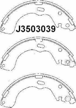 Nipparts J3503039 - Комплект гальм, барабанний механізм autocars.com.ua